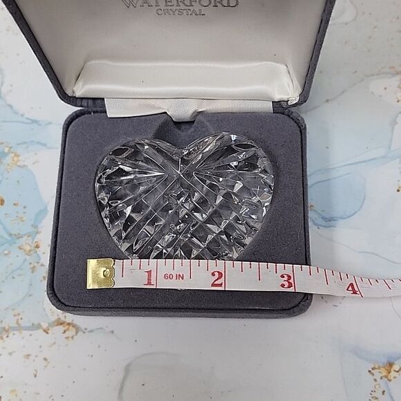 Vintage Waterford Cut Crystal Heart Heavy Paperweight - Picture 2 of 2